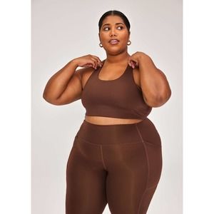 Girlfriend Collective Sports Bra Medium Earth Simone High Support Racerback